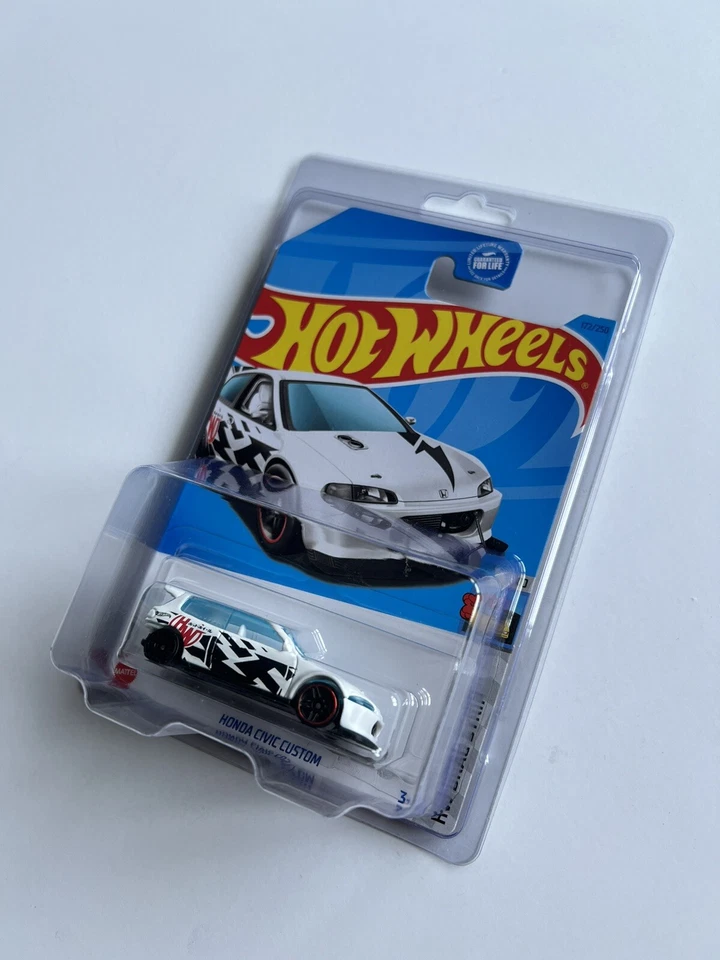 🔥 Tarjeta Hot Wheels ERROR Honda Civic Custom White HW Mainlines Como Nueva 🚀👀 Foto 2 de 4
