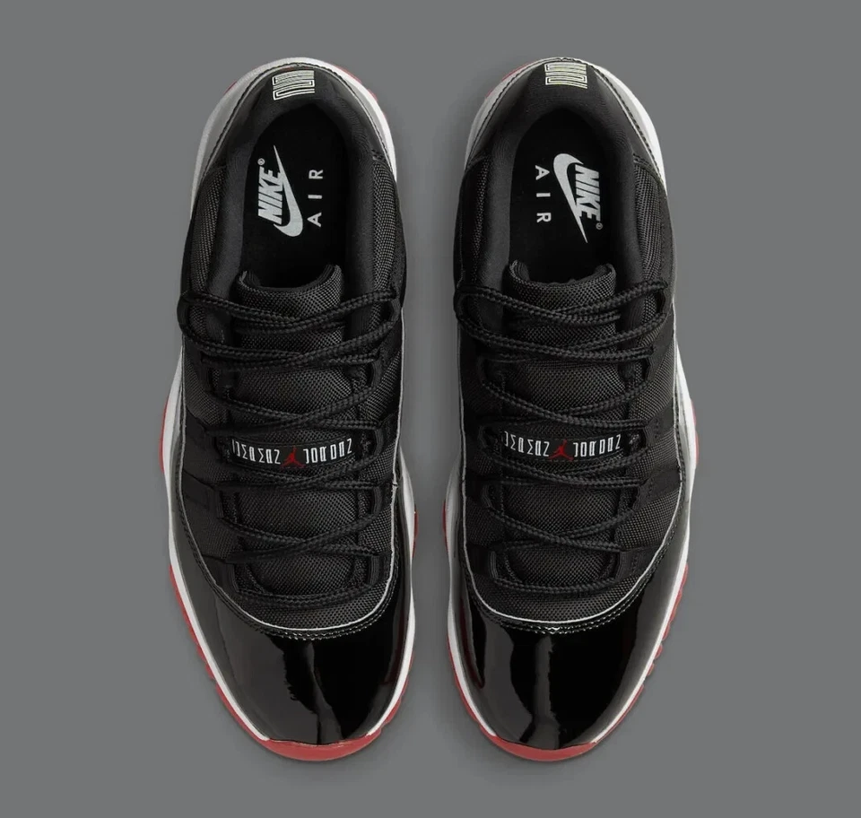 Nike Air Jordan 11 низкий выведен черный красный FV5104-006 мужчин или GS туфли новый - Изображение 3 из 4