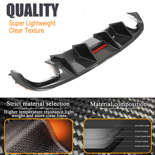 Difusor trasero de carbono difusor faldón trasero alerón labio se adapta a Audi S4 2008-12 - Imagen 4 de 8