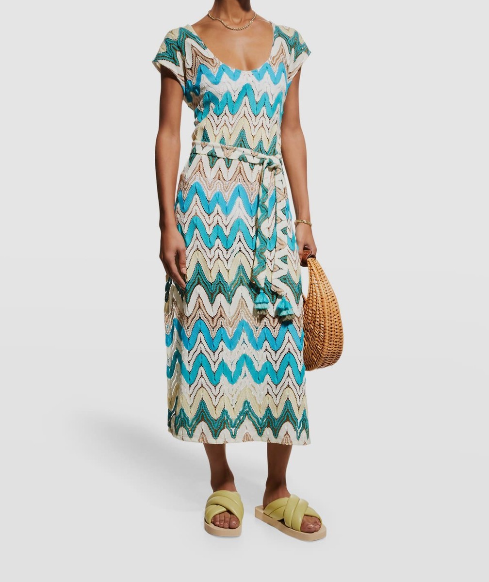 white christmas dresses Trina Turk Black Crochet Knit Sheath Dress With Cap Sleeves