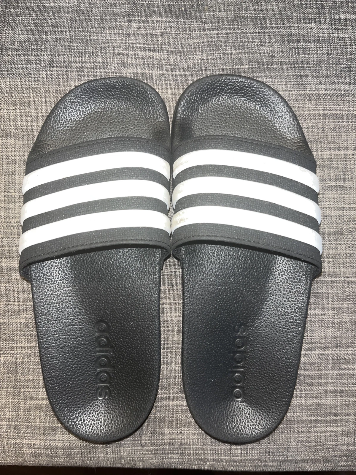 Sandali sportivi Adidas Adilette Aqua Slides neri bianchi slip on taglia 2 gioventù