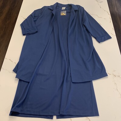 Short Sleeve Relaxed Fit Blue Dress w/ Matching Open Front Jacket