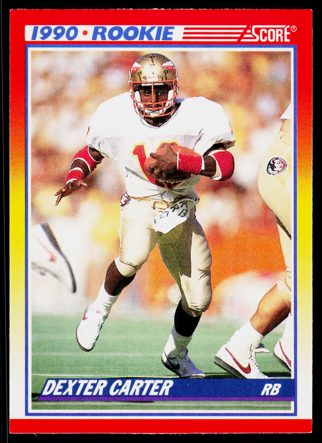 Dexter Carter, 1990 Score, #657, Florida State Seminoles, RC