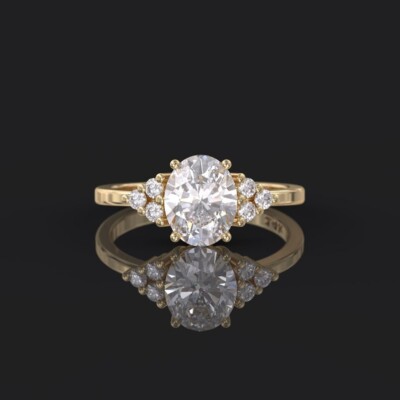 1,50 ct im Labor gezüchteter Diamant 14k Gelbgold Farbe F VVS1 VS1 IGI-zertifizierter Ring