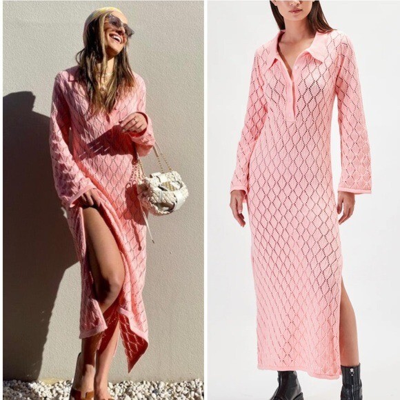 Rue Stiic Alicia Knit Maxi Dress Orchid Pink Size XS