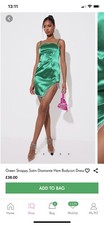 Pretty Little Thing Diamante Satin Dress 6