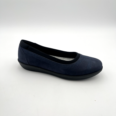 #ad Clarks CloudSteppers Ayla Low Ballet Comfort Padded Flats Navy Black MSRP$60 $39.99