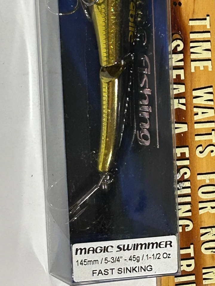 Sebile Magic Swimmer 145 Fast Sinking 5 3/4” 1 1/2 oz -OG Original Golden Shiner Foto 2 de 3