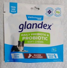 Glandex Daily Prebiotic  Probiotic Soft Chews, For Dogs, Bacon Trial Size 10 ct
