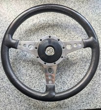 Moto Lita1 14" (370mm) Steering Wheel black leather, with MGB boss & horn push.