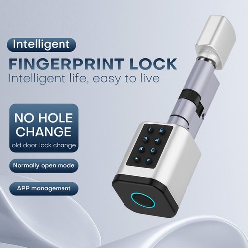 Tuya Smart Door Lock Cylinder Fingerprint Password Card APP Unlock+Keys 60~90mm. - Bild 13 von 18
