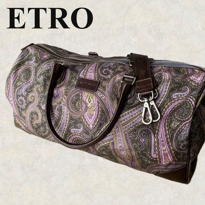 Etro Boston Bag Made In Hungary Vhtf Vintage Jacquard Tag Women Rare Luxury Desi