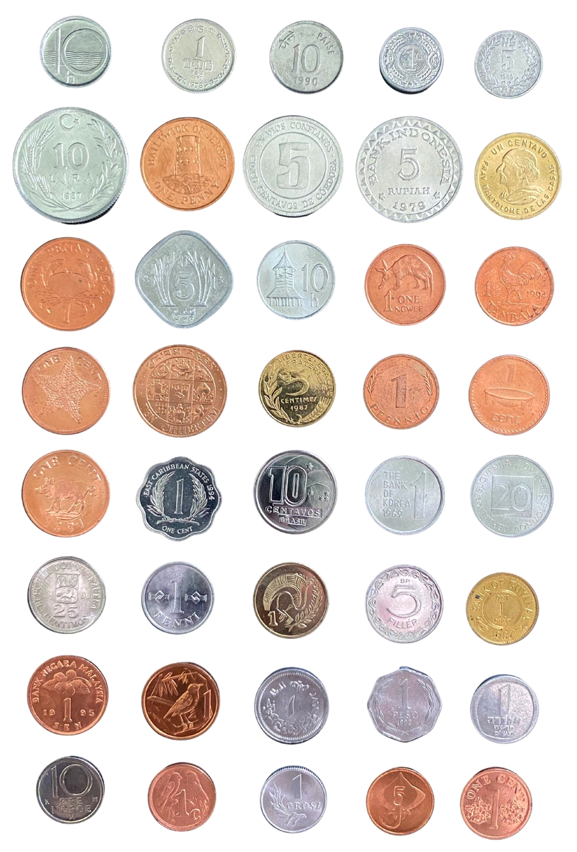 40 World Coins from 40 Different Countries – Foreign Coin