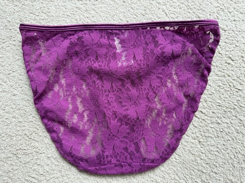 VANITY FAIR VINTAGE NYLON PANTY Hi Leg Bikini Panty Spitze Magenda Floral Lace M/6 - Bild 7 von 8