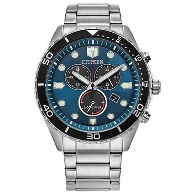 Citizen Men's Sport Blue Chronograph Date Eco-Drive Watch 43MM