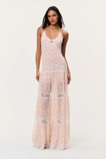LoveShackFancy Kieva Floral Cotton-Silk Maxi Dress in Sweet Nectar