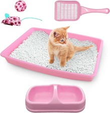 Cat Litter Box Set Small Kitten Starter Kit Includes Litter Box Litter Scoop