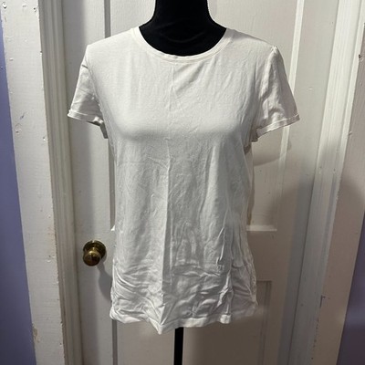 Lord + Taylor White Short Sleeve Top in L