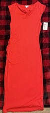Halston Women 601 Lipstick Red Casual Dress M #2