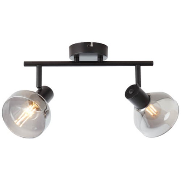 Brilliant Reflekt Spot Wand Decken Strahler Leuchte Lampe 2-Flg E14 Rauchglas-image
