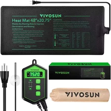 48 In. X 20.75 In. Seedling Heat Mat and Digital Thermostat Combo Set