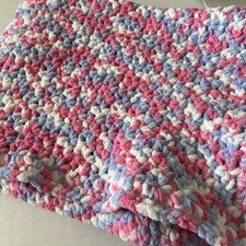 New Plush Chunky Baby Cradle Receiving Blanket Handmade crocheted
