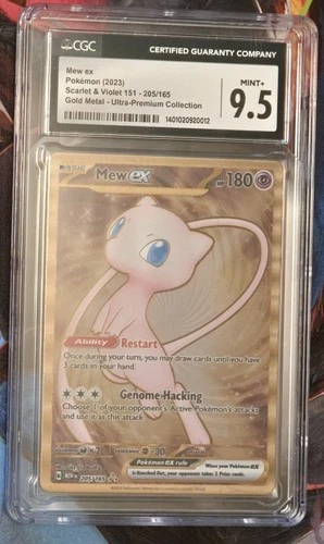 Pokémon Mew ex Gold Metal Ultra Premium UPC 205/165 Scarlet & Violet 151 CGC 9.5