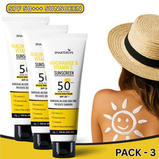 Vitamin C SPF 50  Sunscreen for Face  All Skin,SPF 60  Sunscreen - Pack 3