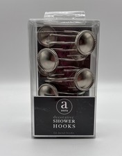 a Aura Decorative Shower Hooks Bushed Nickel Round Set of 12 Style 360432 New