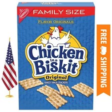 CHICKEN IN A BISKIT Original Baked Snack Crackers, Lunch Snacks, Family Size,
