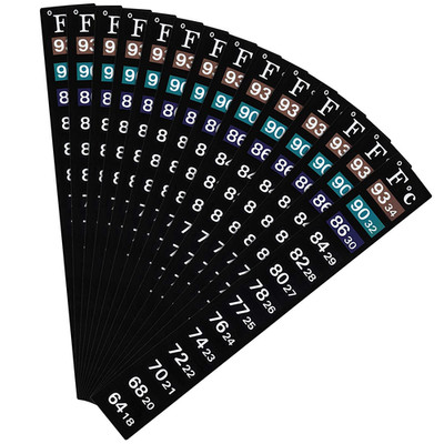 20 Pieces Stick on Temperature Strip Adhesive Thermometer Sticker Aquarium Therm