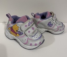 Vintage Disney Winnie The Pooh Sneakers Purple Butterflies Size 3 Baby Girl