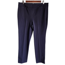 Talbots Pants 12 Blue Navy Women's Refined Bi Stretch Pant High Waist Straight