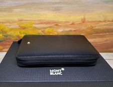 MONTBLANC 4-pen Black Leather Zip Case / Pouch