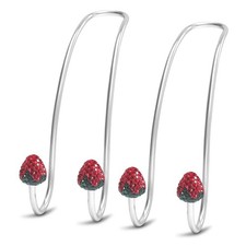   2024 Upgraded  Car Headrest Hooks Decorations, 2 Pcs Bling Strawberry Red
