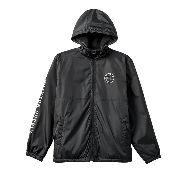 Brixton Men's Claxton Crest LW Zip Hood Size XXL Color Black/Black - Image 2 of 4