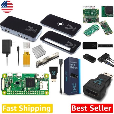 Raspberry Pi Zero W Starter Kit: 1GHz, 512MB RAM, WiFi, BT, HDMI, USB Adapters