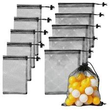 Black Small Drawstring Bags with Cord Lock, 10 PCS Nylon Mesh Drawstring Bag 