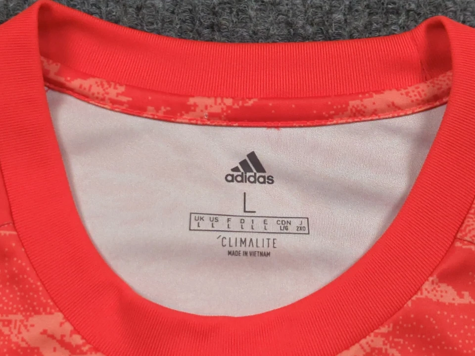 Camisa Adidas Para Hombre Grande Naranja Manga Larga Climalite Deportes Práctica Fútbol  Foto 3 de 4