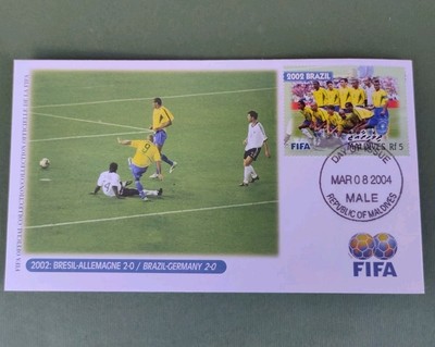 2002 BRASILIEN - GERMANY 2 - 0 FIFA UMSCHLAG FDC ERSTER TAG MIT BRIEFMARKE