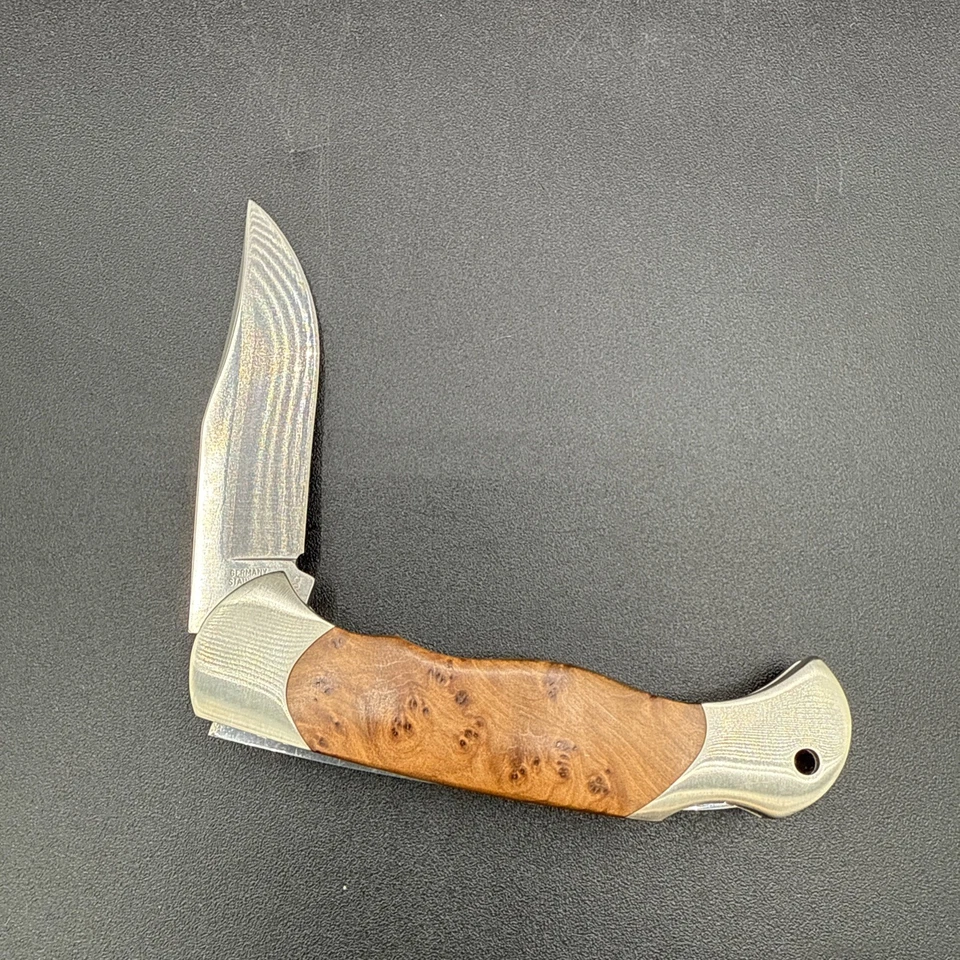 NAVAJA DE BOLSILLO BOKER SOLINGEN TREE BRAND CLÁSICA 440C CON BLOQUEO África Madera Thuya Foto 2 de 4