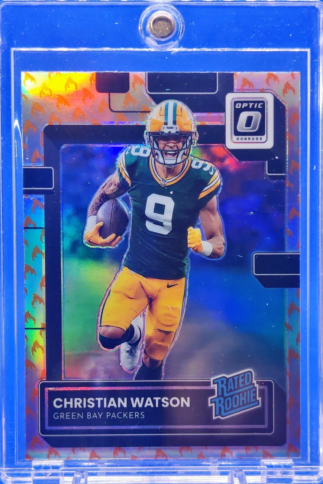 🔵 2022 Donruss Optic CHRISTIAN WATSON Rated Rookie Fire Emoji SSP RC #219