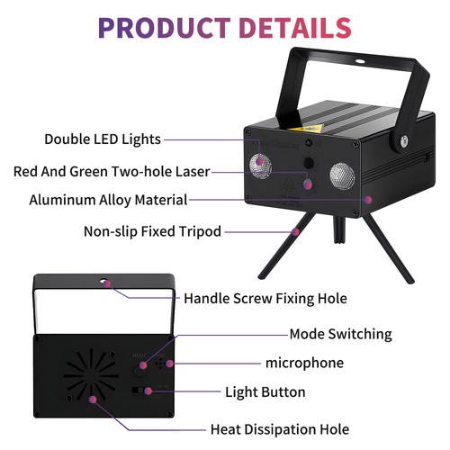 1560 Pattern RGB+UV LED RG Laser Light Projector Stage DJ Disco Party Show Light - Picture 12 of 19