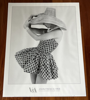 John French Victoria & Albert Museum Poster Vintage Fashion Model Black White