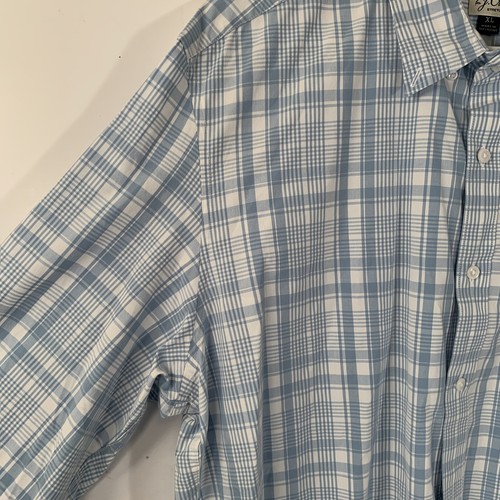 J Crew Secret Wash Stretch Long Sleeve Blue Plaid Button Down Shirt Mens XL - Picture 5 of 12