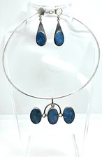 Lapis Lazuli Jewelry Lot 900 Silver Necklace Stud Earrings Lapis Lazuli Jewelry Lot