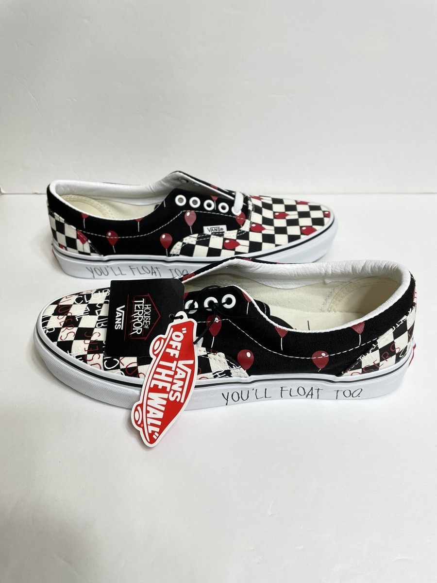 Vans Era x House Of Terror IT Pennywise Shoes Size Mens 9 Womens