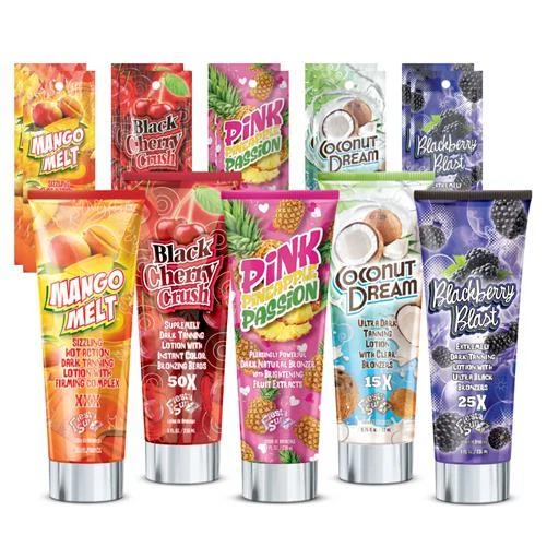 Fiesta Sun Fruity Scentsations Sunbed Tanning Lotion cream Bottles & Sachets
