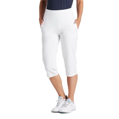 Puma Women's Soft Stretch High Rise DryCell Everyday UPF Capris White Medium