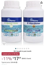 Epoxy Resin And Hardener Kit 2 Eight Ounce Bottles 
